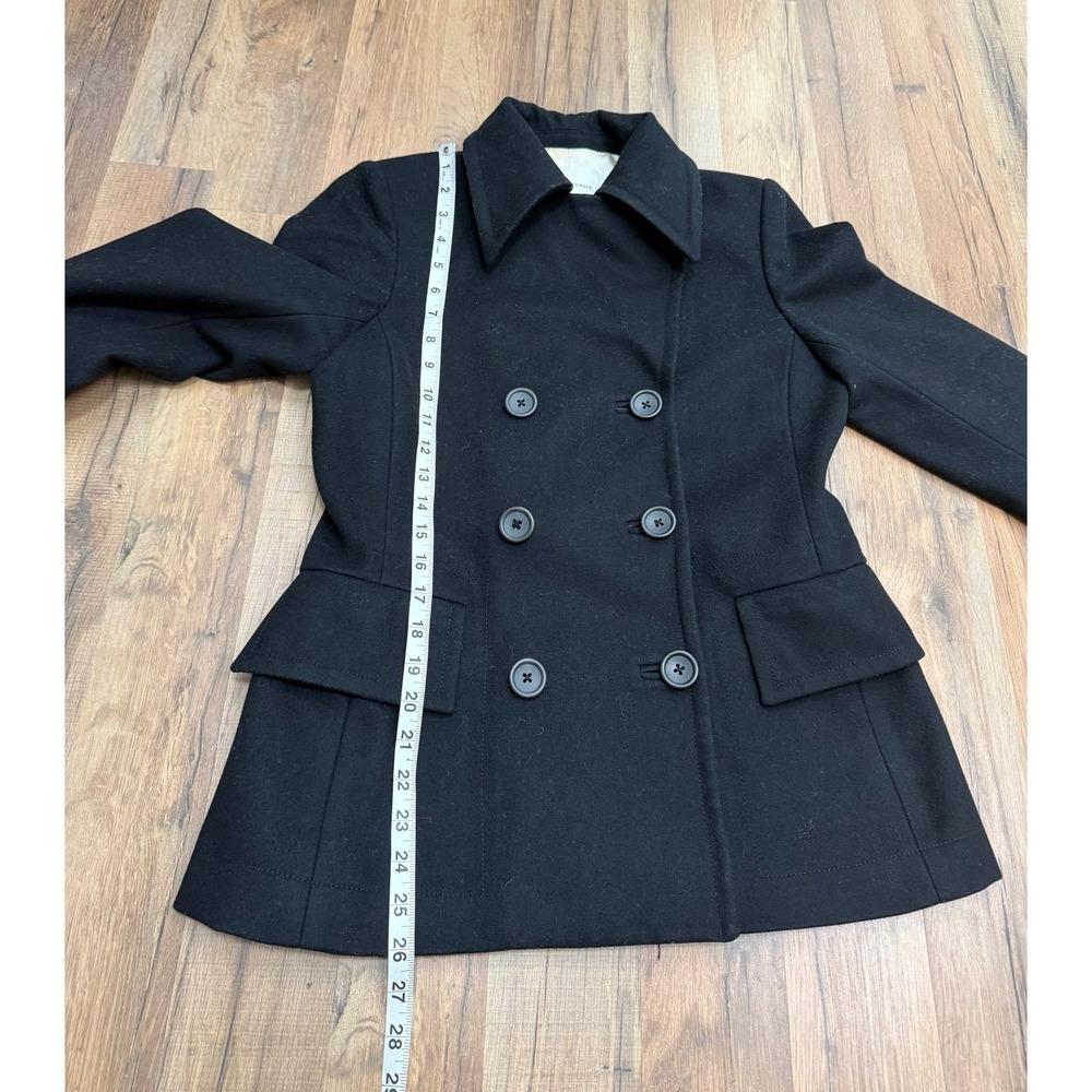 Banana Republic Wool Blend Peacoat Jacket Black Double Breasted Women S - Picture 9 of 11